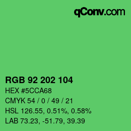 Color code: RGB 92 202 104 | qconv.com