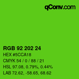 Color code: RGB 92 202 24 | qconv.com