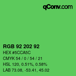 Color code: RGB 92 202 92 | qconv.com