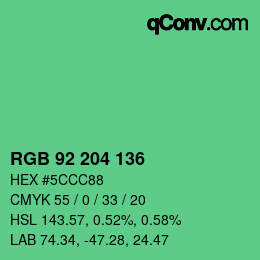 Color code: RGB 92 204 136 | qconv.com