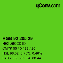 Color code: RGB 92 205 29 | qconv.com
