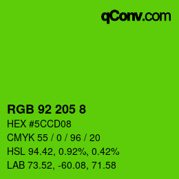 Farbcode: RGB 92 205 8 | qconv.com