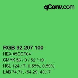 Color code: RGB 92 207 100 | qconv.com