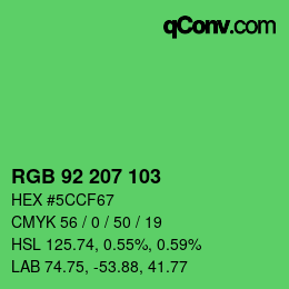 Color code: RGB 92 207 103 | qconv.com