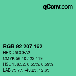 Color code: RGB 92 207 162 | qconv.com