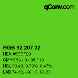 颜色代码: RGB 92 207 32 | qconv.com