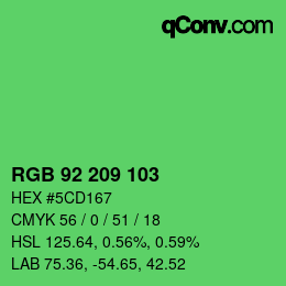 Color code: RGB 92 209 103 | qconv.com