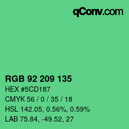 Color code: RGB 92 209 135 | qconv.com