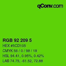 颜色代码: RGB 92 209 5 | qconv.com