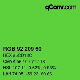 カラーコード: RGB 92 209 60 | qconv.com