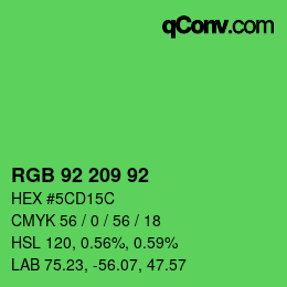 颜色代码: RGB 92 209 92 | qconv.com
