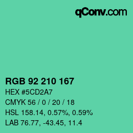 Color code: RGB 92 210 167 | qconv.com