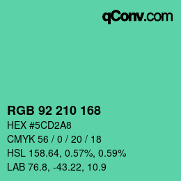 Color code: RGB 92 210 168 | qconv.com