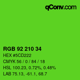 Color code: RGB 92 210 34 | qconv.com