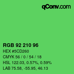 Color code: RGB 92 210 96 | qconv.com