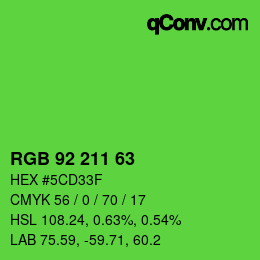 Color code: RGB 92 211 63 | qconv.com