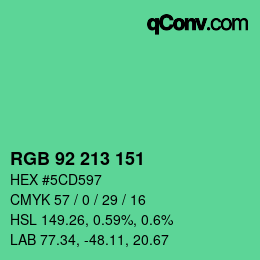 Color code: RGB 92 213 151 | qconv.com