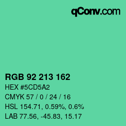 Color code: RGB 92 213 162 | qconv.com