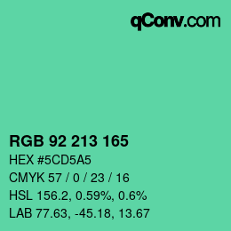 Color code: RGB 92 213 165 | qconv.com