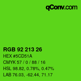 Color code: RGB 92 213 26 | qconv.com