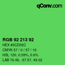 Color code: RGB 92 213 92 | qconv.com