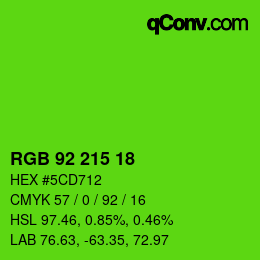 Color code: RGB 92 215 18 | qconv.com