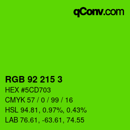 カラーコード: RGB 92 215 3 | qconv.com