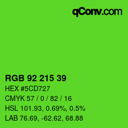 Color code: RGB 92 215 39 | qconv.com