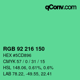 Color code: RGB 92 216 150 | qconv.com