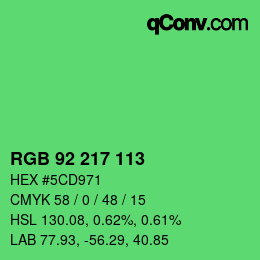 Color code: RGB 92 217 113 | qconv.com