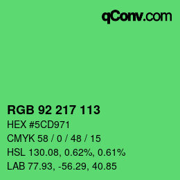 Color code: RGB 92 217 113 | qconv.com