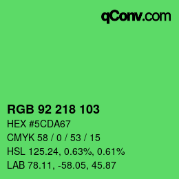 Color code: RGB 92 218 103 | qconv.com
