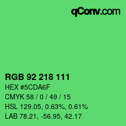 Color code: RGB 92 218 111 | qconv.com