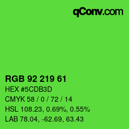 Color code: RGB 92 219 61 | qconv.com