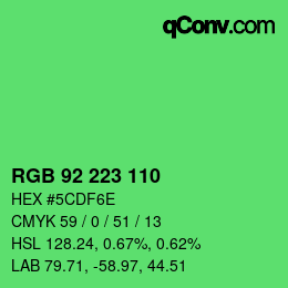 Color code: RGB 92 223 110 | qconv.com