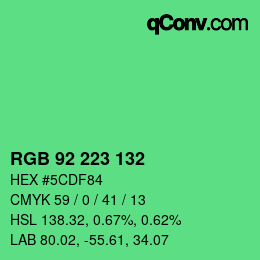 Color code: RGB 92 223 132 | qconv.com