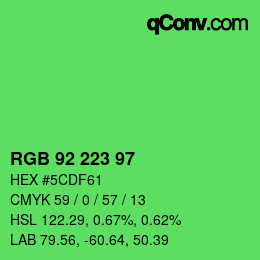 Color code: RGB 92 223 97 | qconv.com