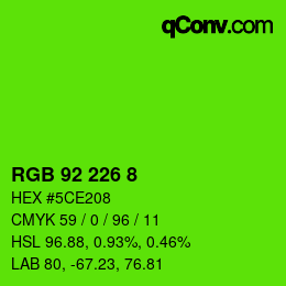 Color code: RGB 92 226 8 | qconv.com