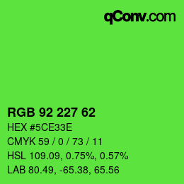 Color code: RGB 92 227 62 | qconv.com