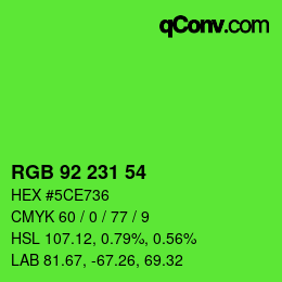 Color code: RGB 92 231 54 | qconv.com