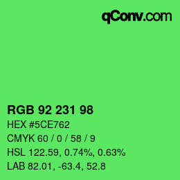 Color code: RGB 92 231 98 | qconv.com