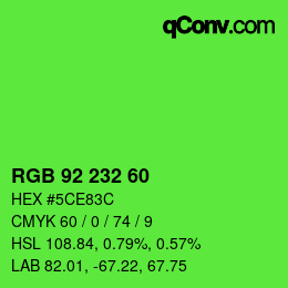 颜色代码: RGB 92 232 60 | qconv.com