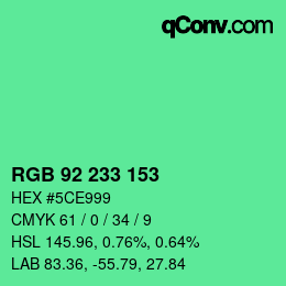 Color code: RGB 92 233 153 | qconv.com