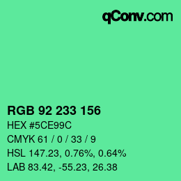 Color code: RGB 92 233 156 | qconv.com