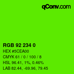 カラーコード: RGB 92 234 0 | qconv.com