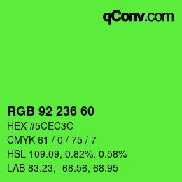 颜色代码: RGB 92 236 60 | qconv.com