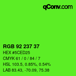 Color code: RGB 92 237 37 | qconv.com