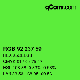 Color code: RGB 92 237 59 | qconv.com