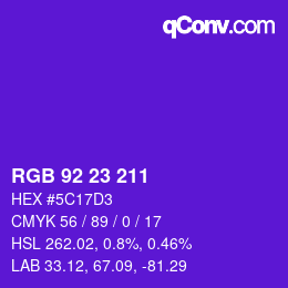 カラーコード: RGB 92 23 211 | qconv.com