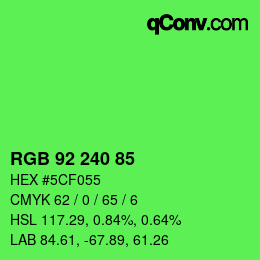 Color code: RGB 92 240 85 | qconv.com